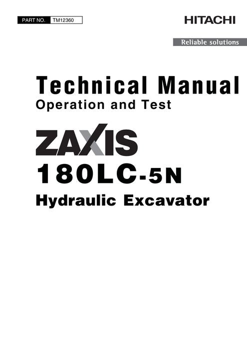 HITACHI ZAXIS180LC-5N BAGGERBETRIEBSTEST SERVICEHANDBUCH