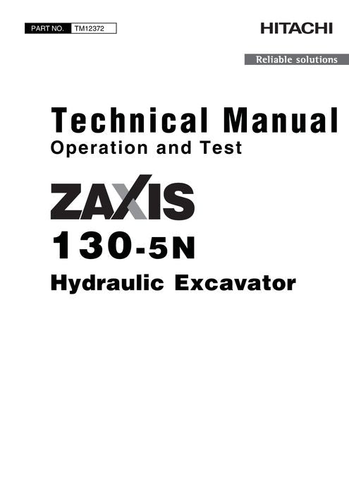 HITACHI ZAXIS130-5N BAGGER-BETRIEBSTEST-SERVICEHANDBUCH