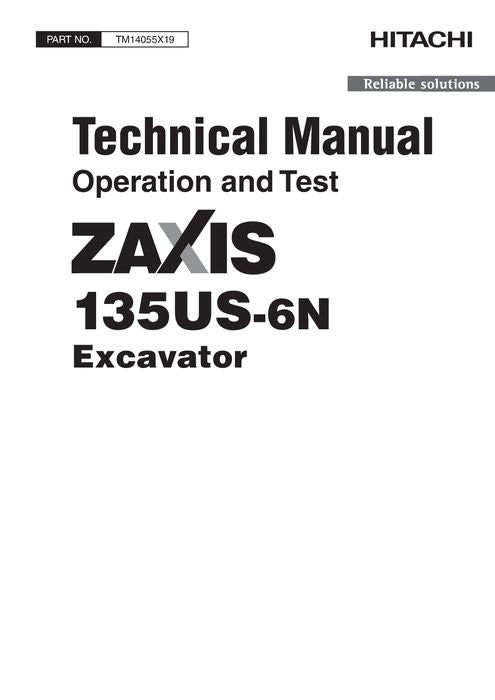 MANUEL D'ENTRETIEN ET DE TEST DE FONCTIONNEMENT DE L'EXCAVATRICE HITACHI ZAXIS135US-6N