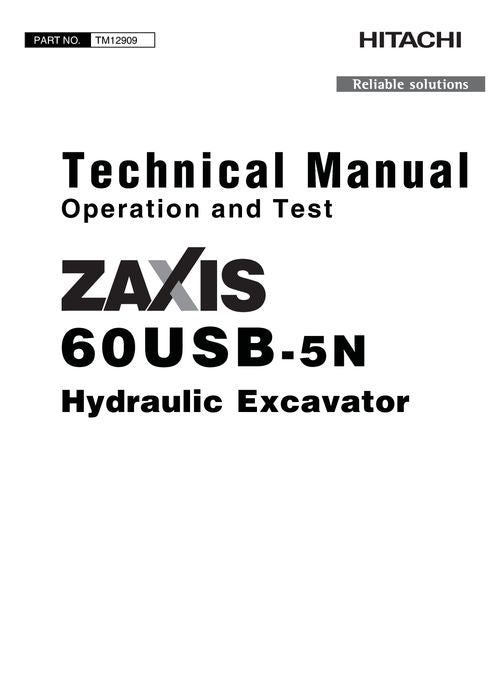 HITACHI ZAXIS60USB-5N BAGGER BETRIEBSTEST SERVICEHANDBUCH