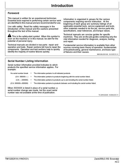 HITACHI ZAXIS350LC-5G EXCAVATOR OPERATION TEST SERVICE MANUAL 1F9DDEG1-C930001-