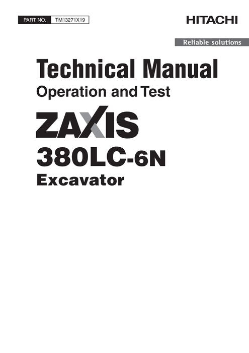 HITACHI ZAXIS380LC-6N BAGGERBETRIEBSTEST SERVICEHANDBUCH