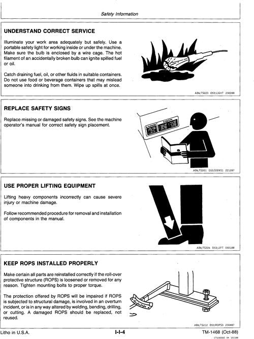 JOHN DEERE 410B 510B 410C 510C BACKHOE OPERATION TEST SERVICE MANUAL TM1468