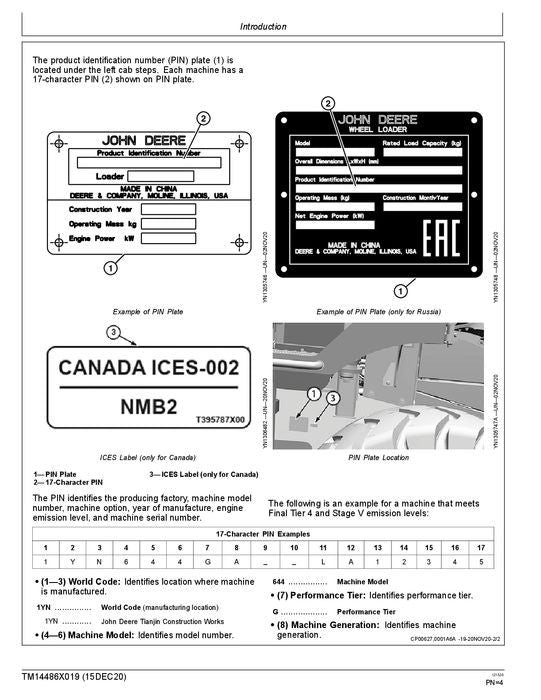 JOHN DEERE 644 G-TIER LOADER OPERATION TEST SERVICE MANUAL