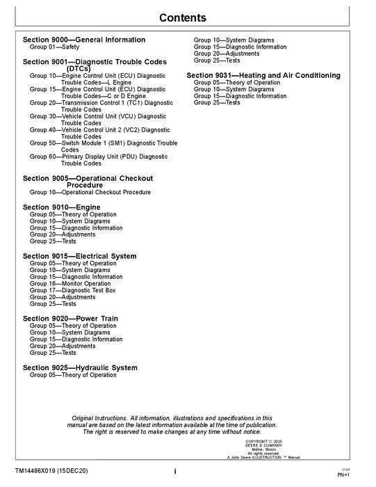 JOHN DEERE 644 G-TIER LOADER OPERATION TEST SERVICE MANUAL