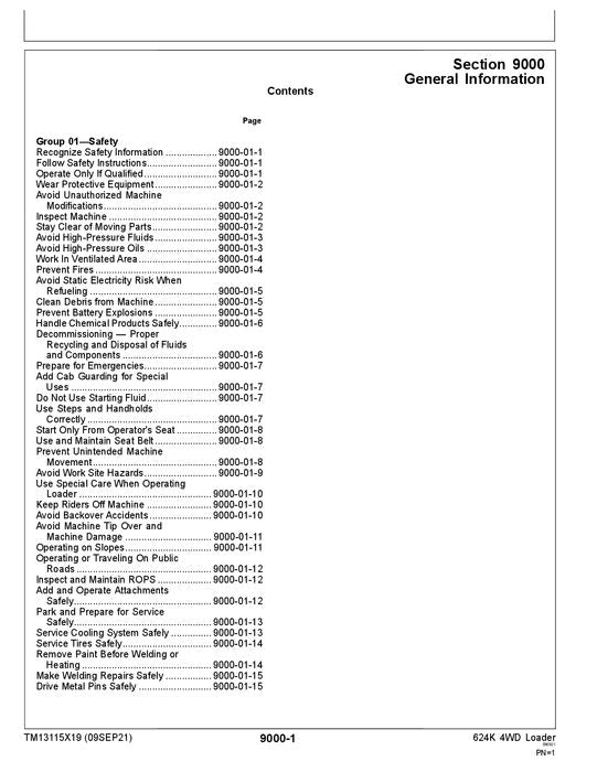 JOHN DEERE 624K LADERBETRIEBSTEST SERVICEHANDBUCH_D658065 _D677548