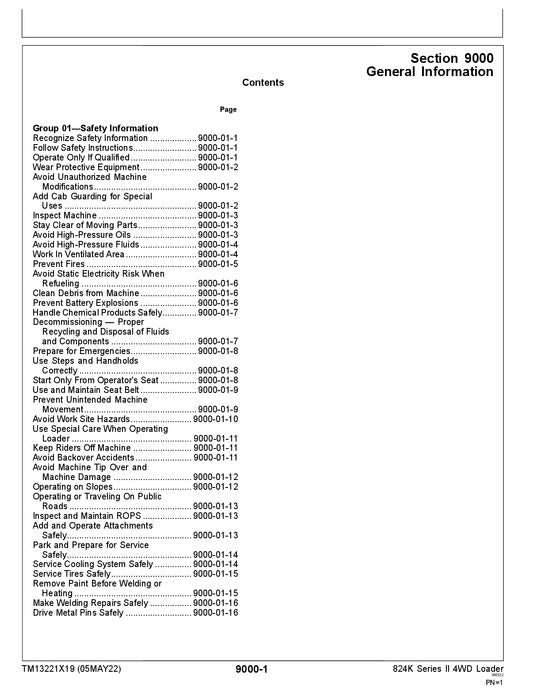 JOHN DEERE 824K SERIES II LOADER OPERATION TEST SERVICE MANUAL #2