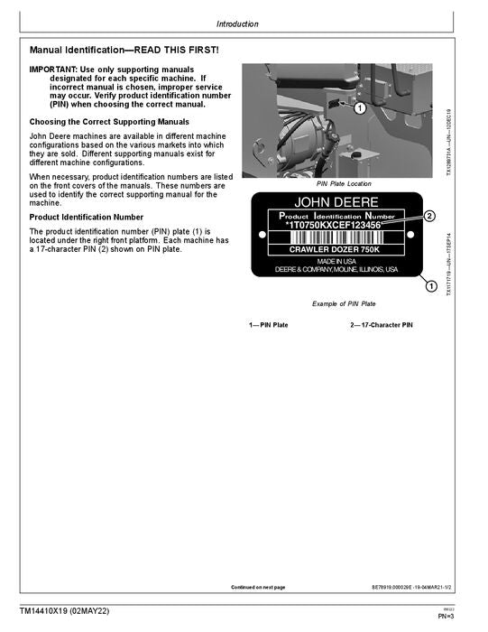 JOHN DEERE 644L LOADER OPERATION TEST SERVICE MANUAL #2