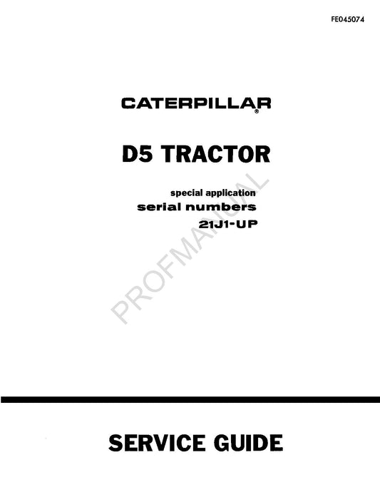 Manuel d'entretien pour tracteur Caterpillar D5 pour applications spéciales