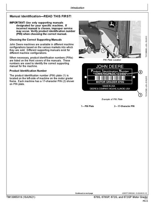 MANUEL D'ENTRETIEN ET DE TEST DE FONCTIONNEMENT DE LA NIVELEUSE JOHN DEERE 670G 670GP 672G 672GP #4