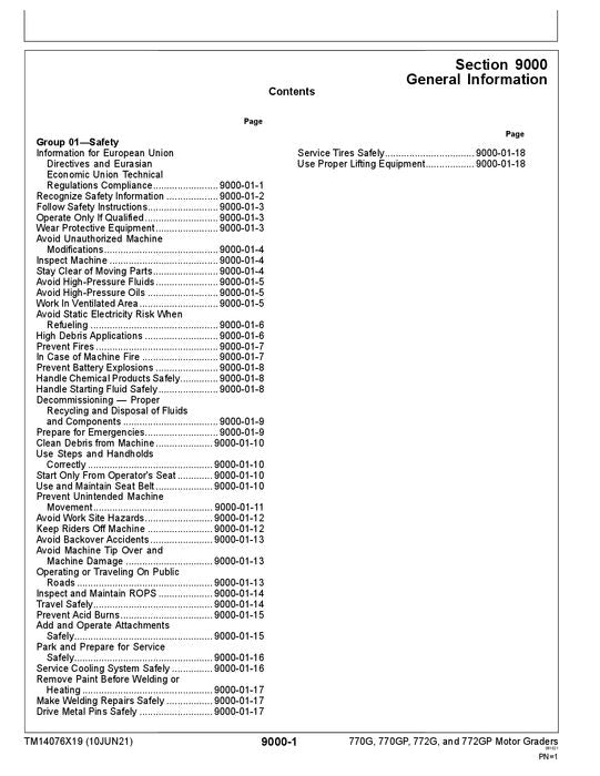 JOHN DEERE 770G 770GP 772G 772GP GRADER OPERATION TEST SERVICE MANUAL #4