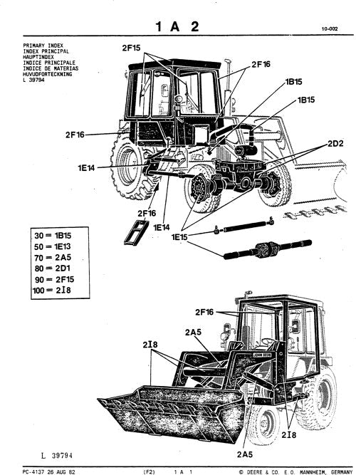 MANUEL DU CATALOGUE DES PIÈCES DE LA RÉTROCAVEUSE JOHN DEERE 410 #1