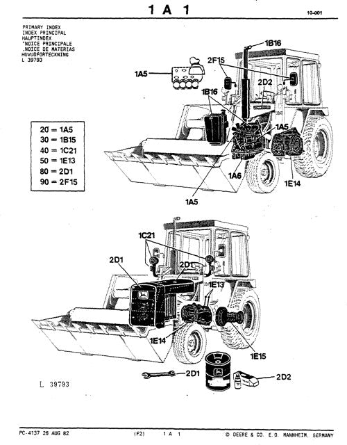 MANUEL DU CATALOGUE DES PIÈCES DE LA RÉTROCAVEUSE JOHN DEERE 410 #1