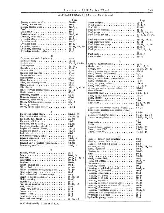 MANUEL DU CATALOGUE DES PIÈCES DE LA RÉTROCAVEUSE JOHN DEERE 410 #1