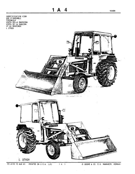 MANUEL DU CATALOGUE DES PIÈCES DE LA RÉTROCAVEUSE JOHN DEERE 300A