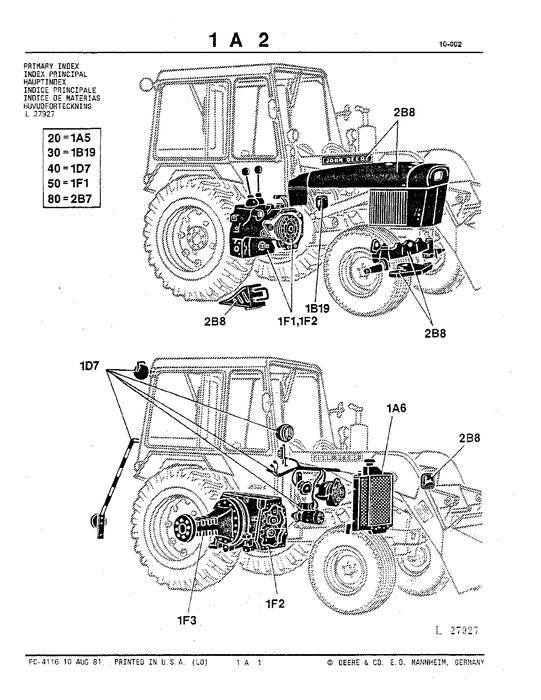 MANUEL DU CATALOGUE DES PIÈCES DE LA RÉTROCAVEUSE JOHN DEERE 300A