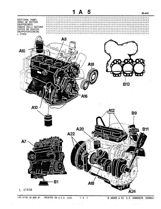 MANUEL DU CATALOGUE DES PIÈCES DE LA RÉTROCAVEUSE JOHN DEERE 300A