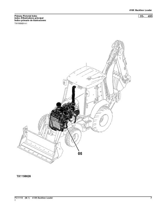 JOHN DEERE 410K BAGGERBAGGER-TEILEKATALOGHANDBUCH Nr. 1