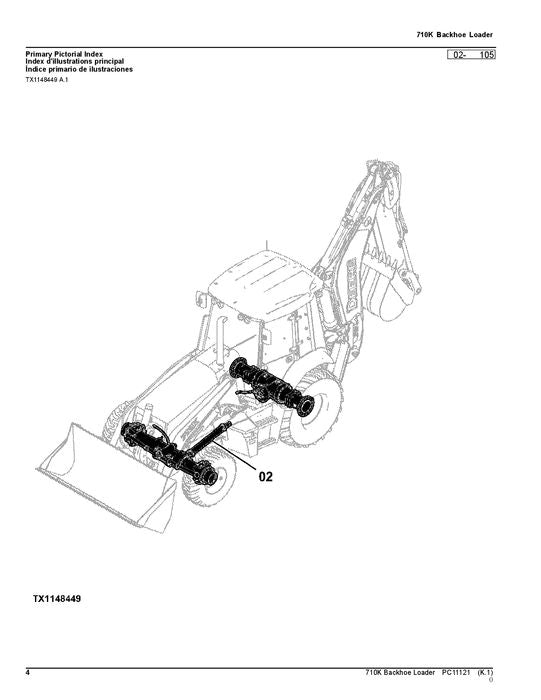 MANUEL DU CATALOGUE DES PIÈCES DE LA RÉTROCAVEUSE JOHN DEERE 710K #1