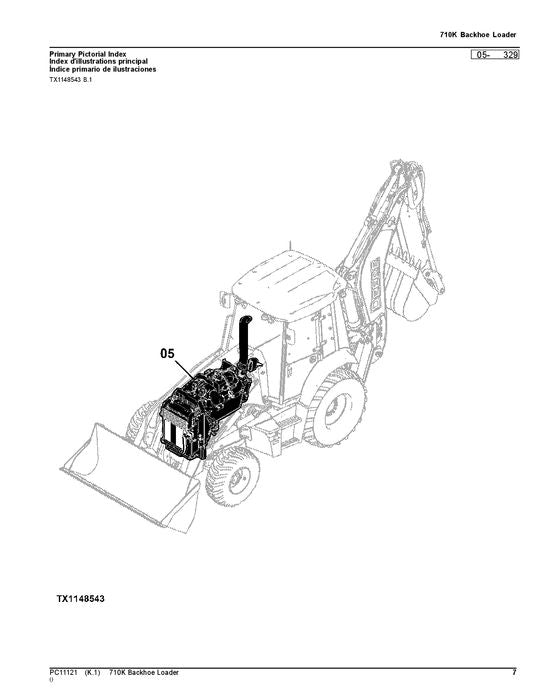 MANUEL DU CATALOGUE DES PIÈCES DE LA RÉTROCAVEUSE JOHN DEERE 710K #1