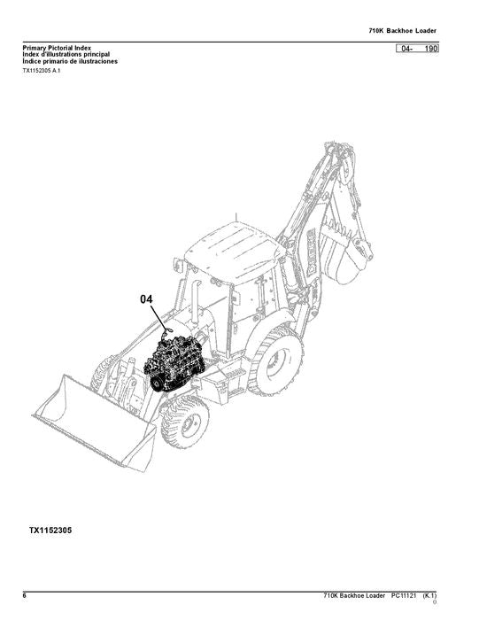 MANUEL DU CATALOGUE DES PIÈCES DE LA RÉTROCAVEUSE JOHN DEERE 710K #1