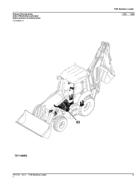 MANUEL DU CATALOGUE DES PIÈCES DE LA RÉTROCAVEUSE JOHN DEERE 710K #1