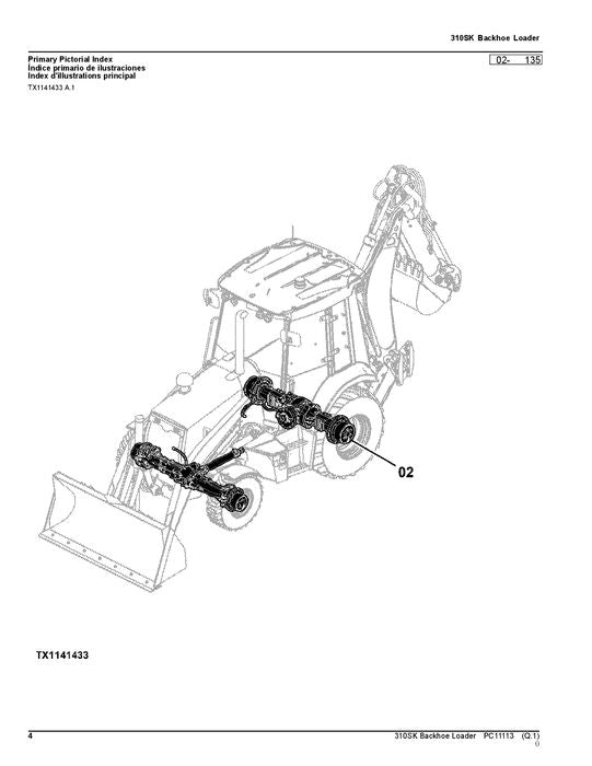 JOHN DEERE 310K BAGGERBAGGER-ERSATZTEILKATALOGHANDBUCH Nr. 1