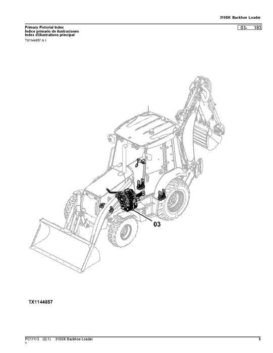 JOHN DEERE 310K BAGGERBAGGER-ERSATZTEILKATALOGHANDBUCH Nr. 1