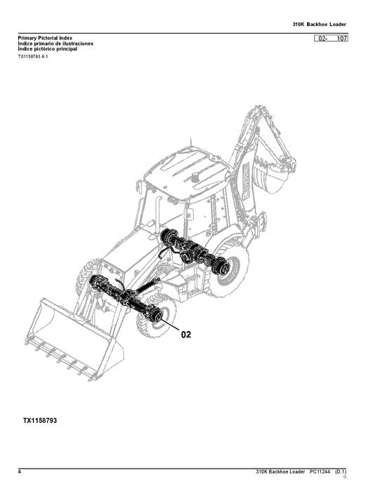 MANUEL DU CATALOGUE DES PIÈCES DE LA RÉTROCAVEUSE JOHN DEERE 310K #2