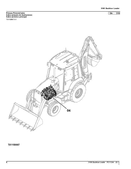 MANUEL DU CATALOGUE DES PIÈCES DE LA RÉTROCAVEUSE JOHN DEERE 310K #2