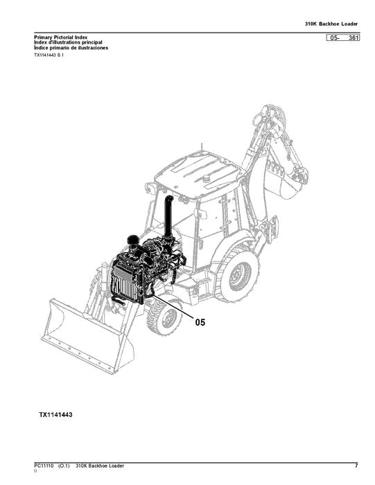 MANUEL DU CATALOGUE DES PIÈCES DE LA RÉTROCAVEUSE JOHN DEERE 310K #3