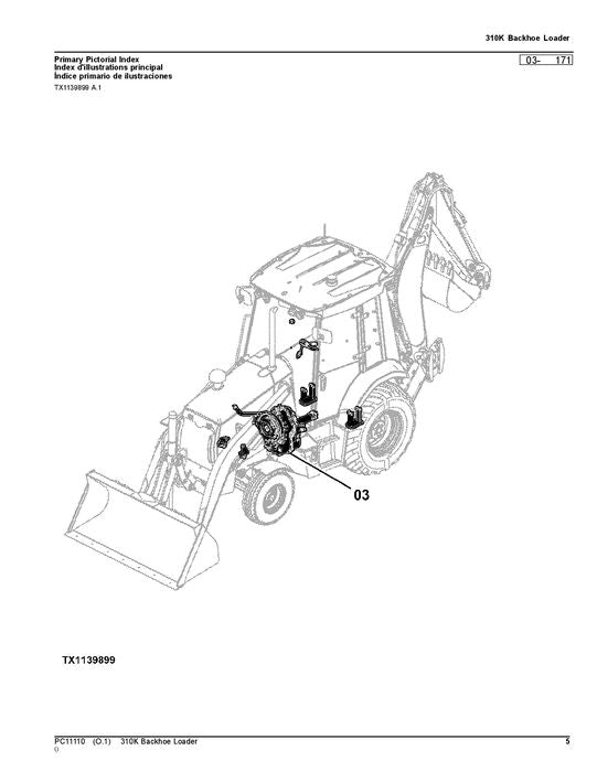 JOHN DEERE 310K BAGGERBAGGER-ERSATZTEILKATALOGHANDBUCH Nr. 3