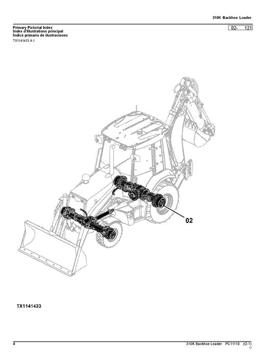 JOHN DEERE 310K BAGGERBAGGER-ERSATZTEILKATALOGHANDBUCH Nr. 3