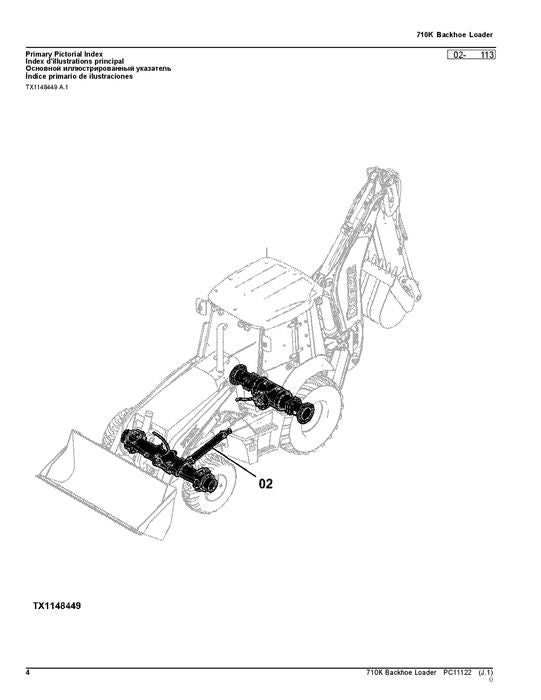 MANUEL DU CATALOGUE DES PIÈCES DE LA RÉTROCAVEUSE JOHN DEERE 710K #2