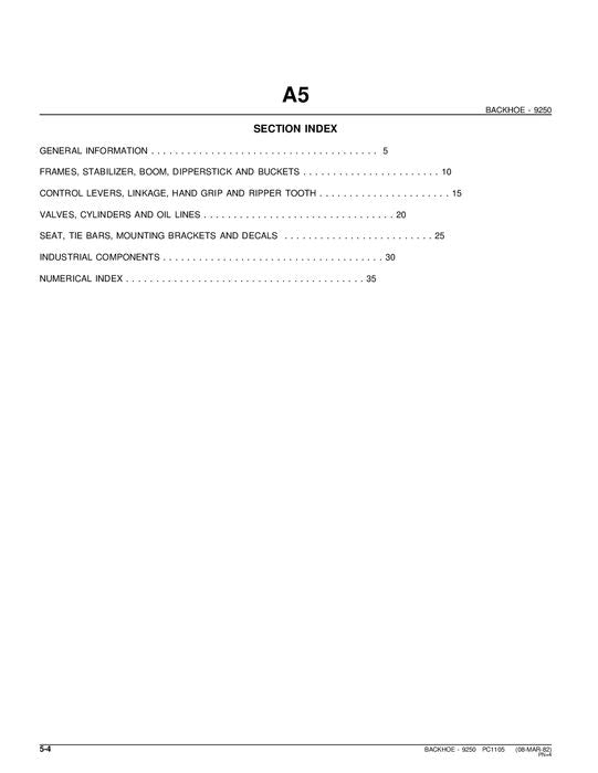 JOHN DEERE 9250 BAGGERBAGGER-ERSATZTEILKATALOGHANDBUCH