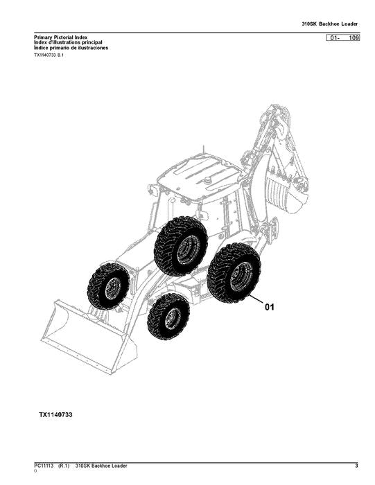 JOHN DEERE 310SK BACKHOE PARTS CATALOG MANUAL #1