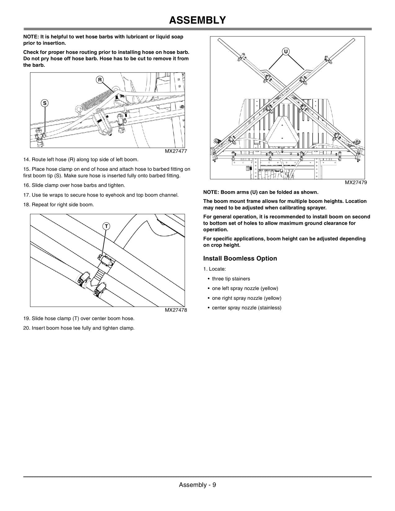 JOHN DEERE 110 GALLON SPRAYER OPERATORS MANUAL