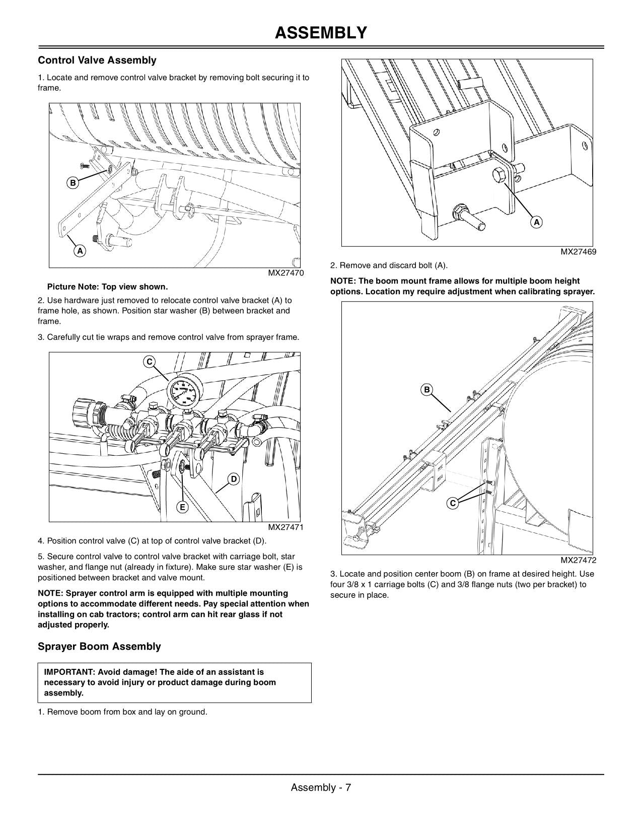 JOHN DEERE 110 GALLON SPRAYER OPERATORS MANUAL