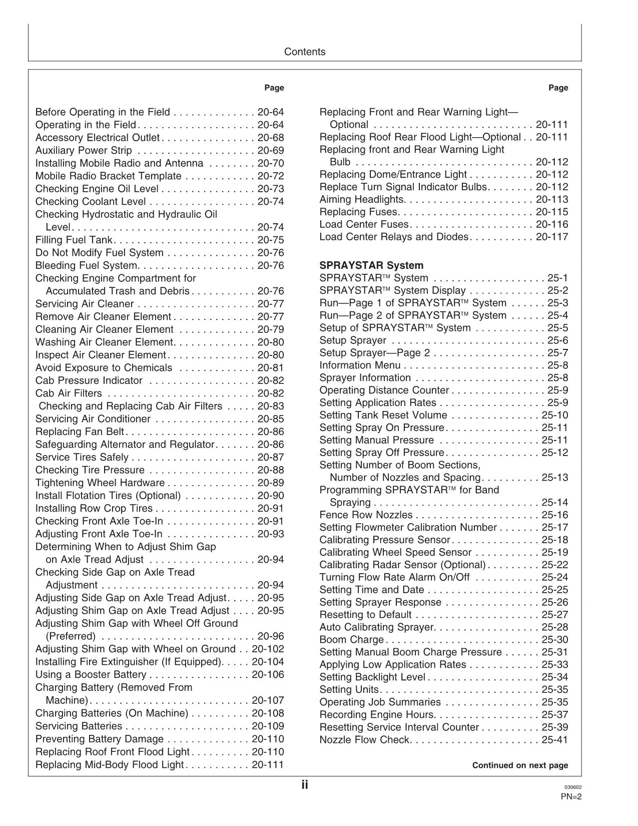 JOHN DEERE 4700 SPRAYER OPERATORS MANUAL #2