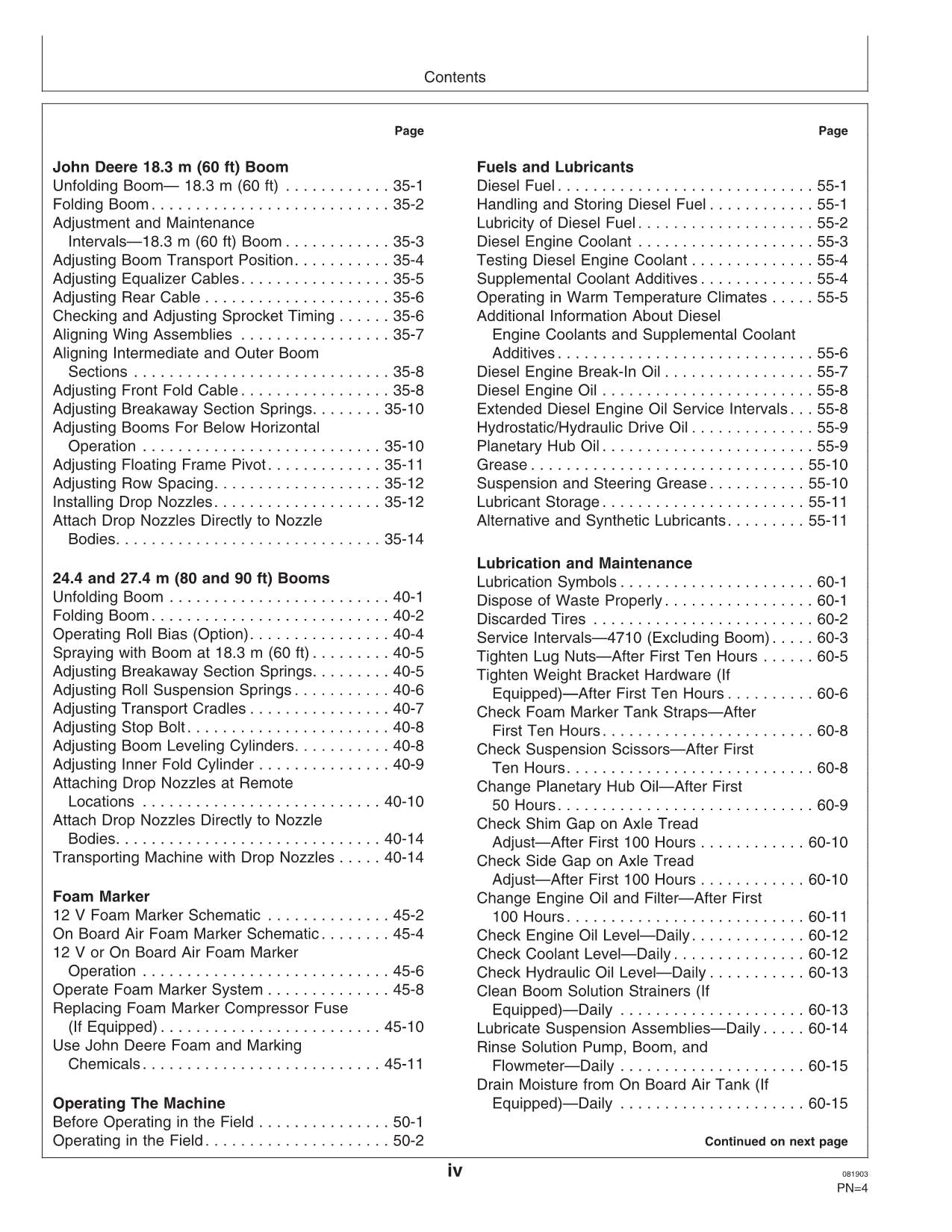 JOHN DEERE 4710 SPRAYER OPERATORS MANUAL #3