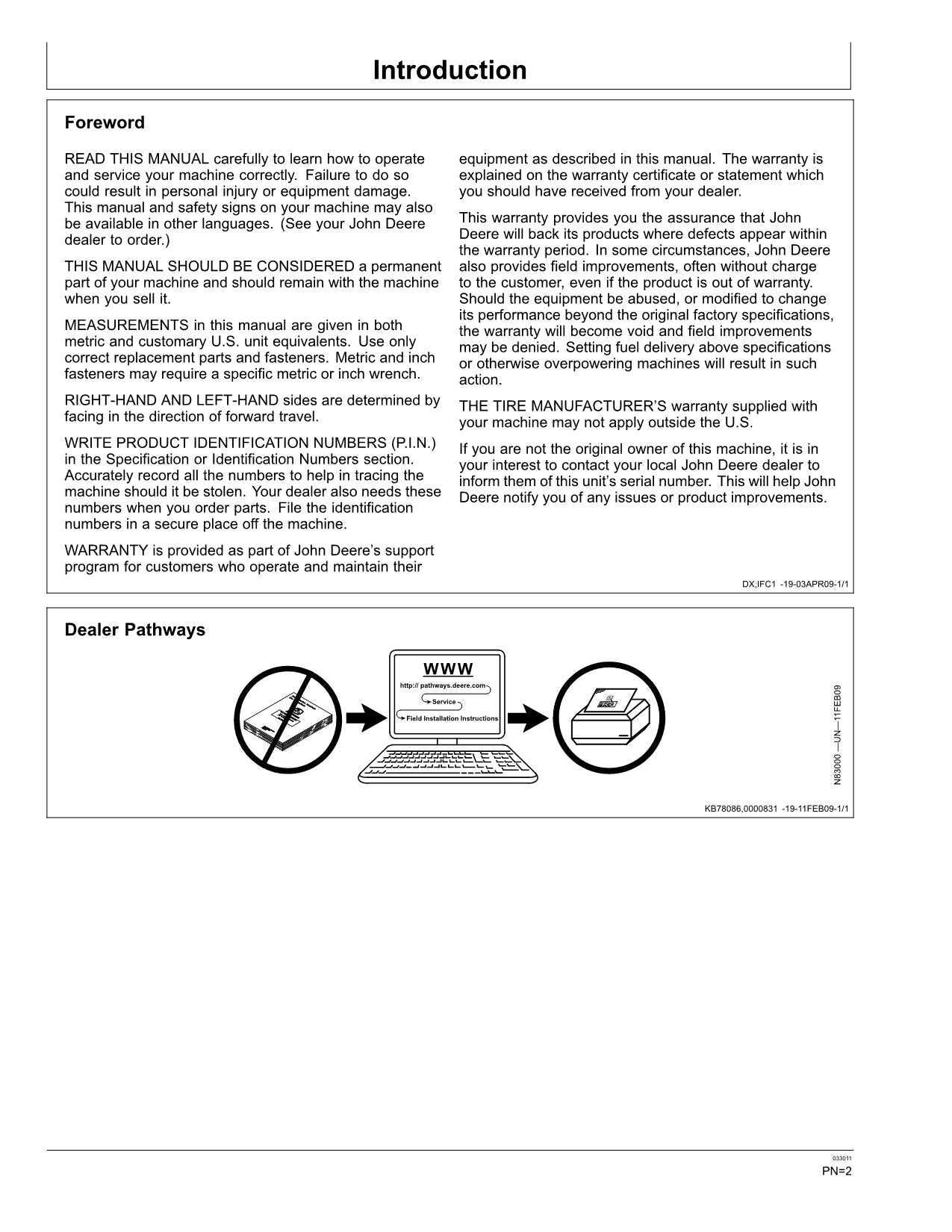 JOHN DEERE 4730 SPRAYER OPERATORS MANUAL