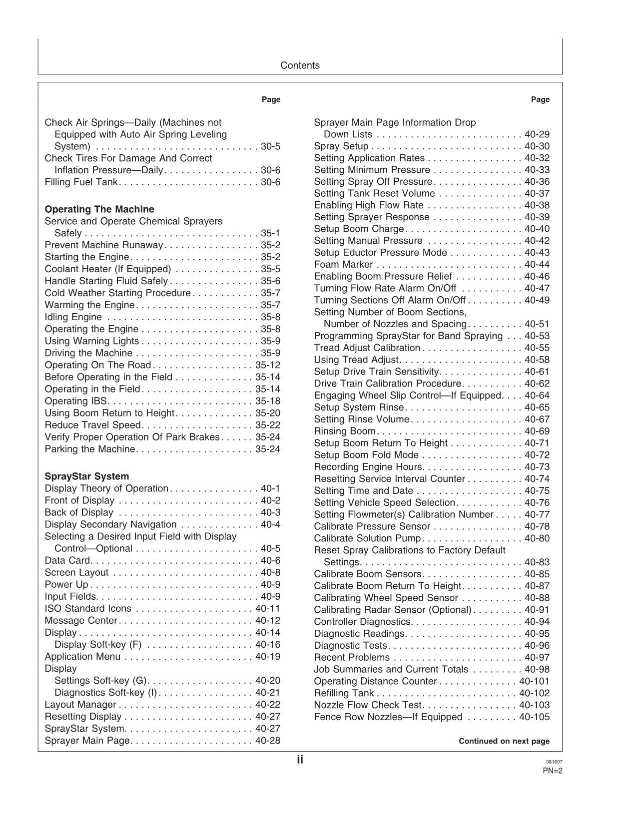 JOHN DEERE 4930 SPRAYER OPERATORS MANUAL #3