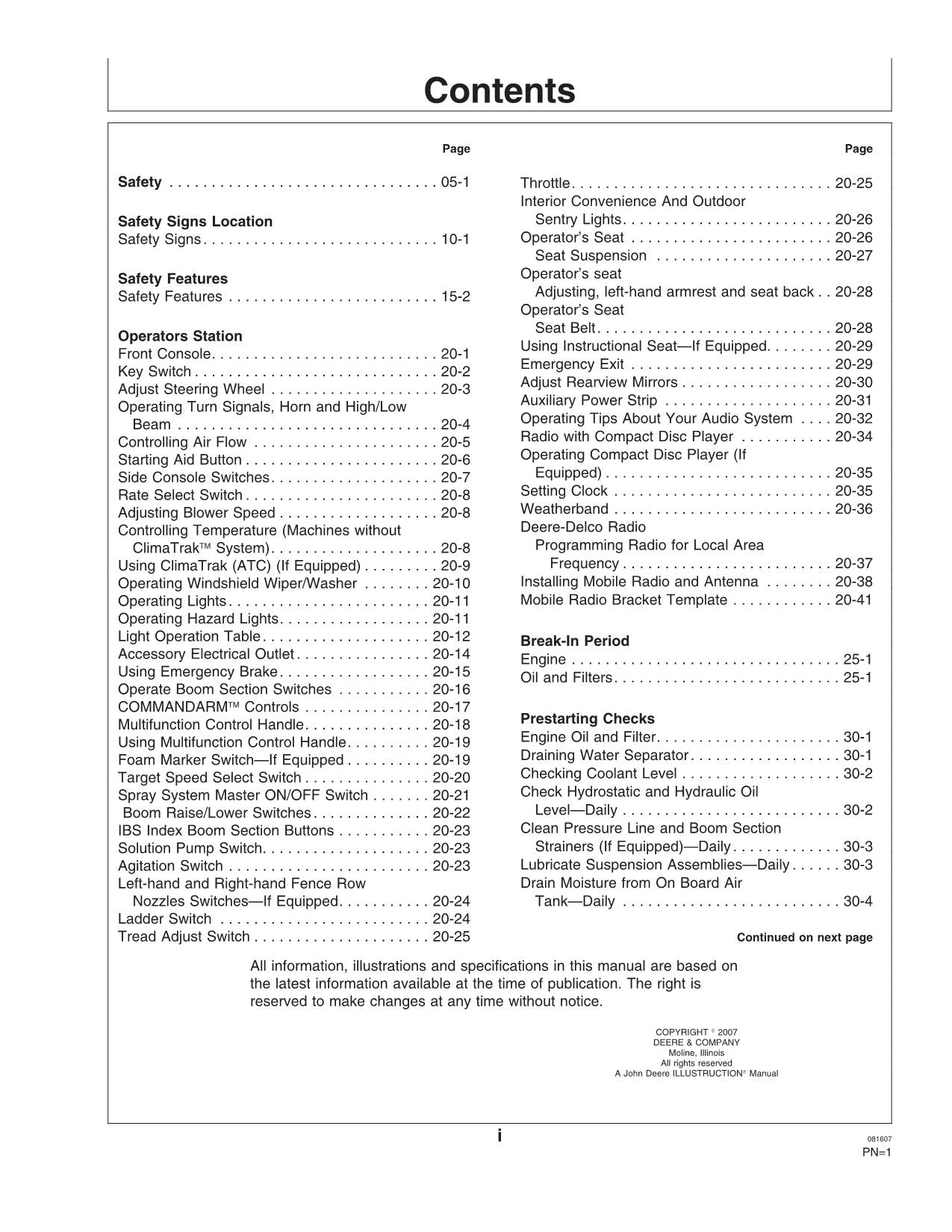 JOHN DEERE 4930 SPRAYER OPERATORS MANUAL #3