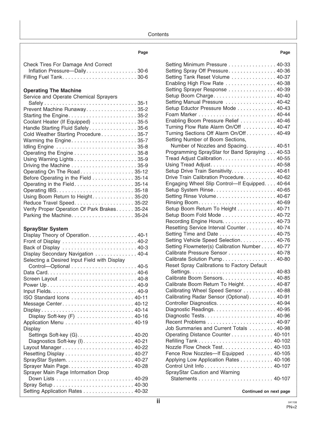 JOHN DEERE 4930 SPRAYER OPERATORS MANUAL #4