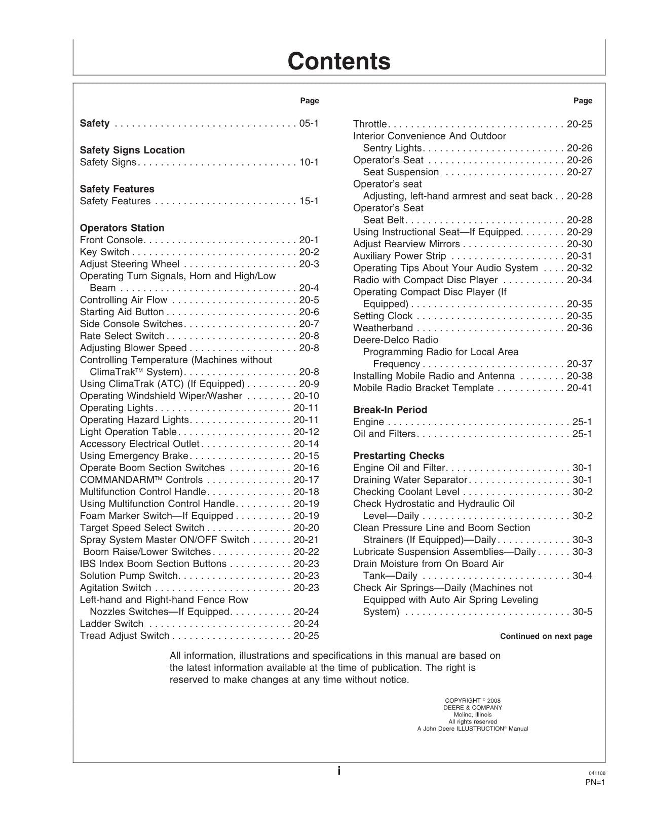 JOHN DEERE 4930 SPRAYER OPERATORS MANUAL #4