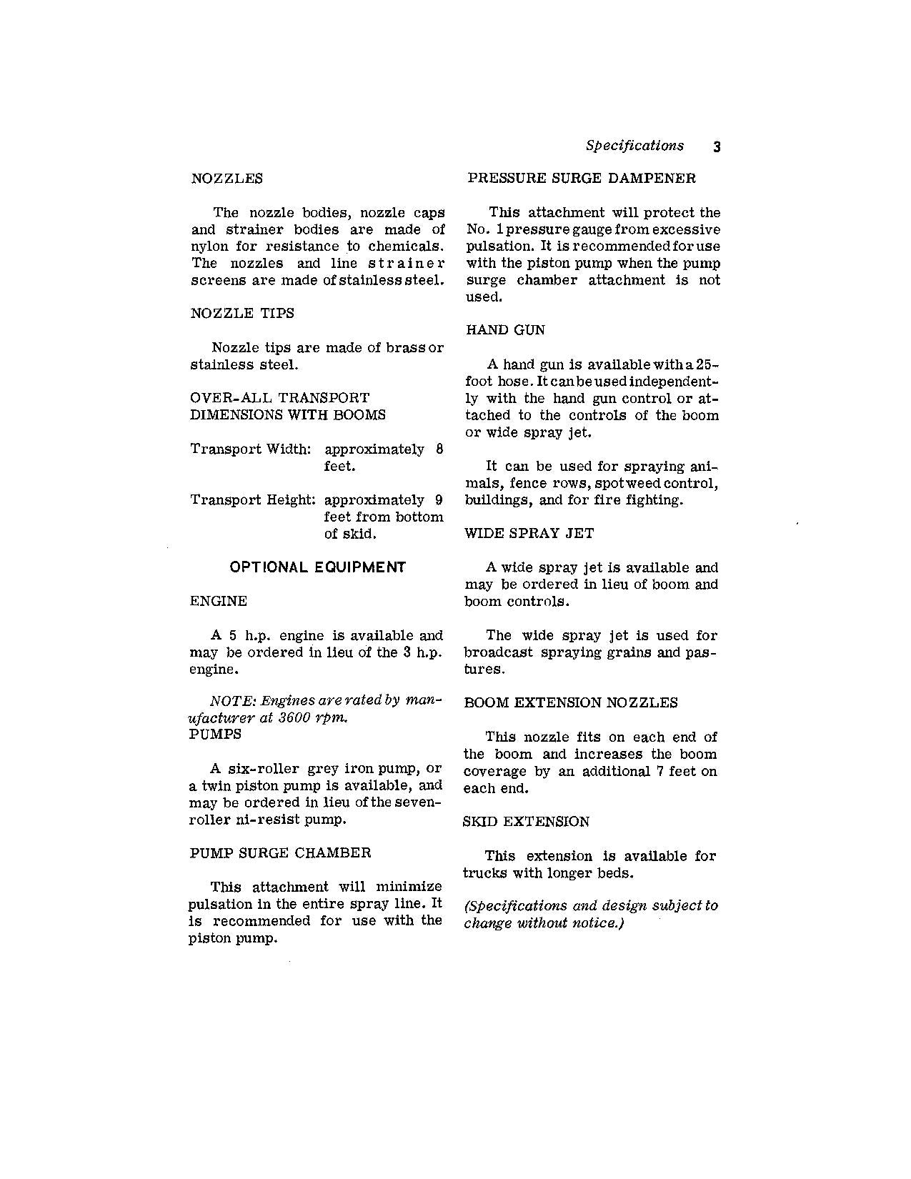 JOHN DEERE 50A SPRAYER OPERATORS MANUAL