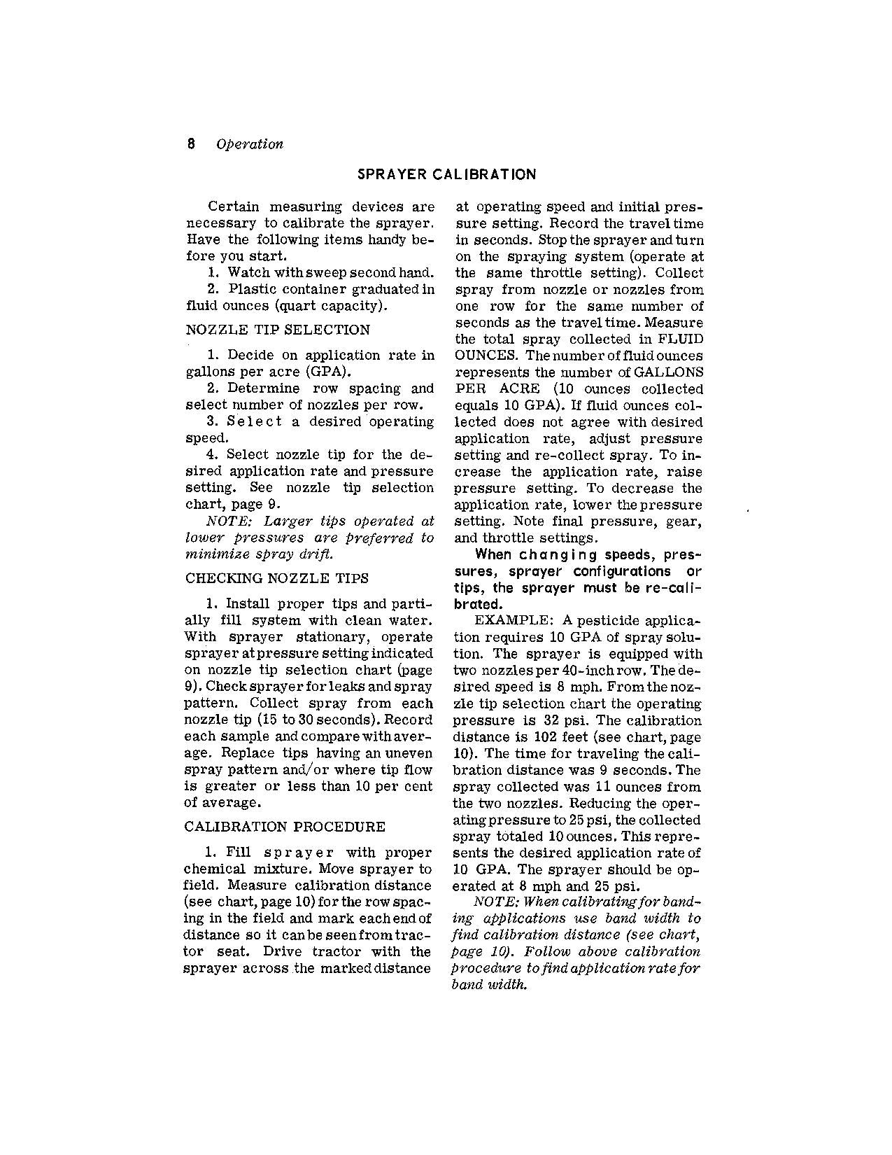 JOHN DEERE 50A SPRAYER OPERATORS MANUAL