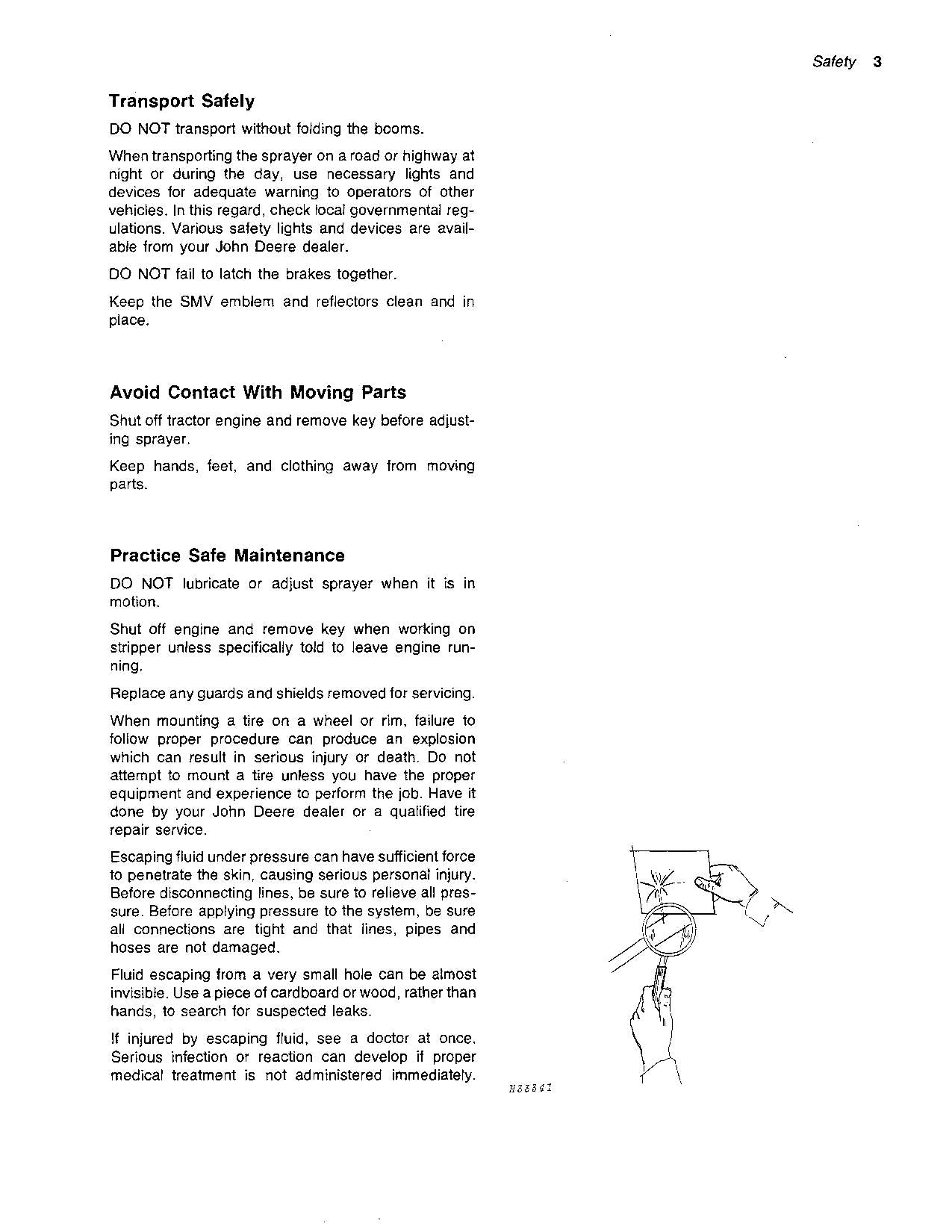 JOHN DEERE 535 550 SPRAYER OPERATORS MANUAL