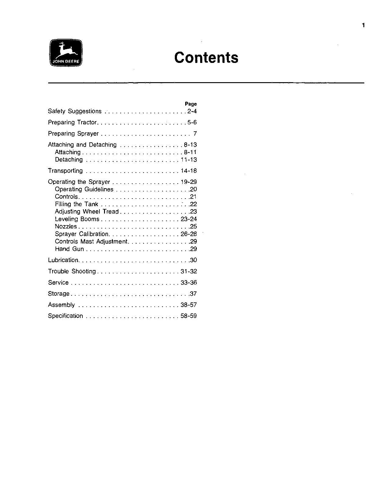 JOHN DEERE 535 550 SPRAYER OPERATORS MANUAL