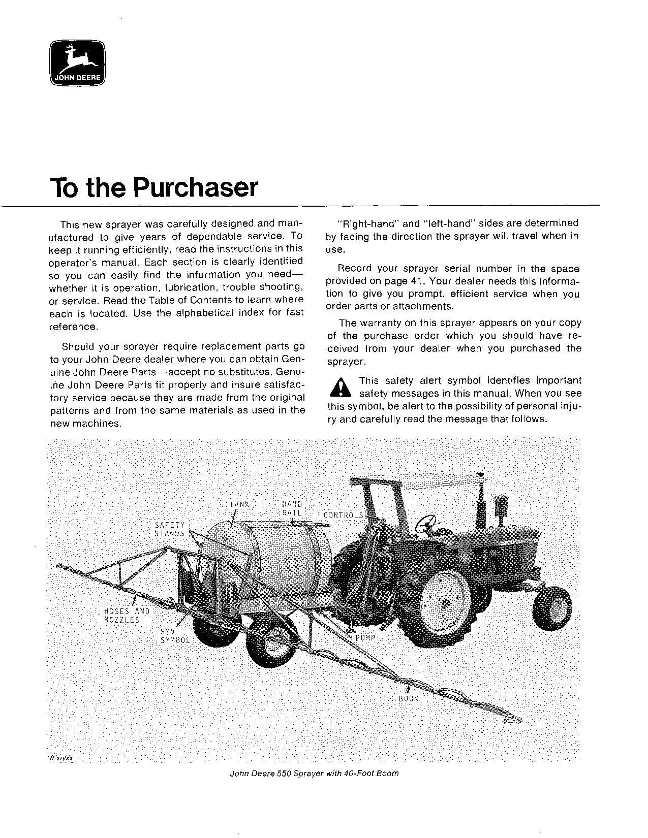 MANUEL D'UTILISATION DU PULVÉRISATEUR JOHN DEERE 550 #2